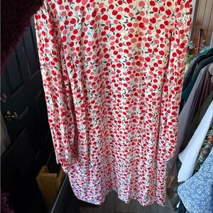 LOFT Red Cherry Pattern Dress